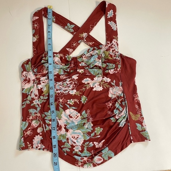 Free People Ginger Snap Top in Rust Criss Cross Strappy OB1669468 Size Medium - Picture 10 of 11